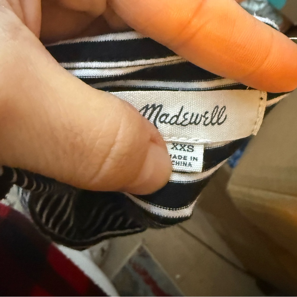 Madewell Black and White Cameo Striped Scoop Neck Bodysuit - Picture 5 of 6